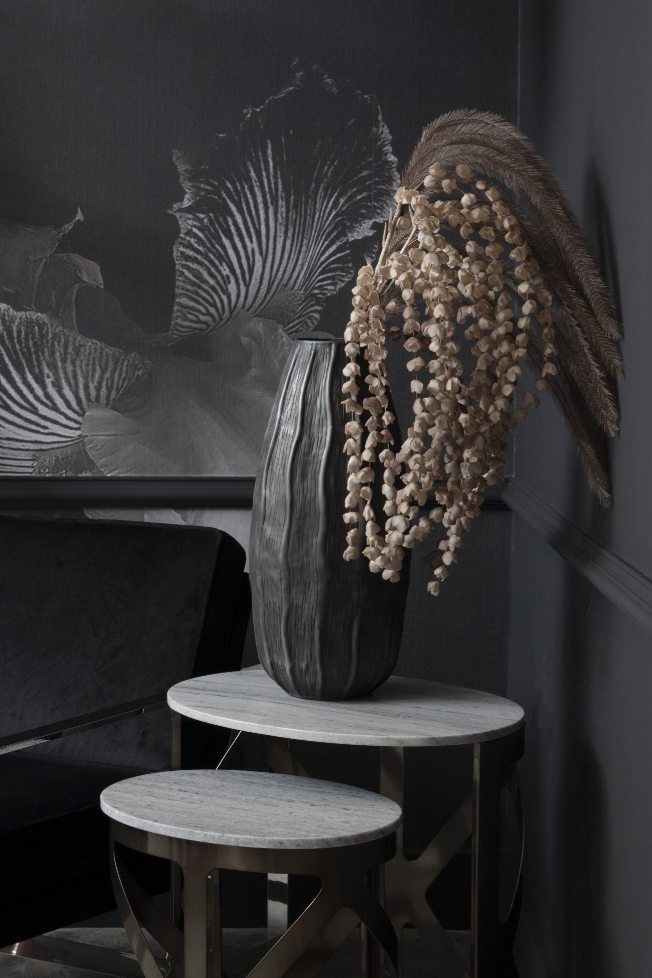 Pelham Matte Black Textured Tall Vase